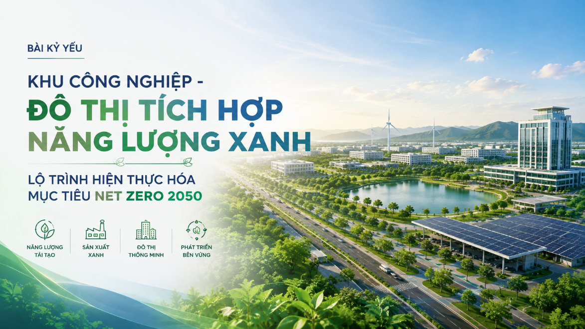 KHU CÔNG NGHIỆP – ĐÔ THỊ TÍCH HỢP NĂNG LƯỢNG XANH: LỘ TRÌNH HIỆN THỰC HÓA MỤC TIÊU NET ZERO 2050